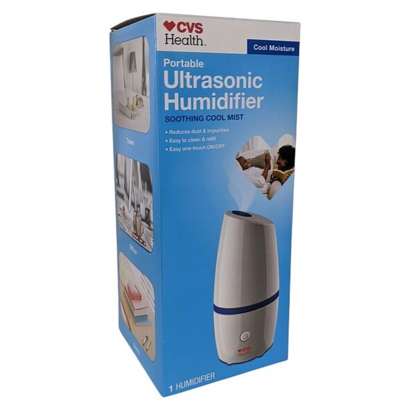 New Portable Ultrasonic Humidifier Cool Mist Travel Small Dorm Office CVS Health - Picture 1 of 9